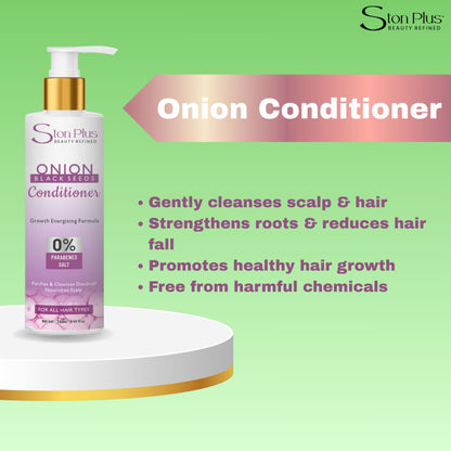 Ston Plus Janmashtami & Ganesh Chaturthi Special Hair Care Combo – Onion Shampoo + Conditioner + Hair Serum + Hair Spa (FREE Hair Oil)
