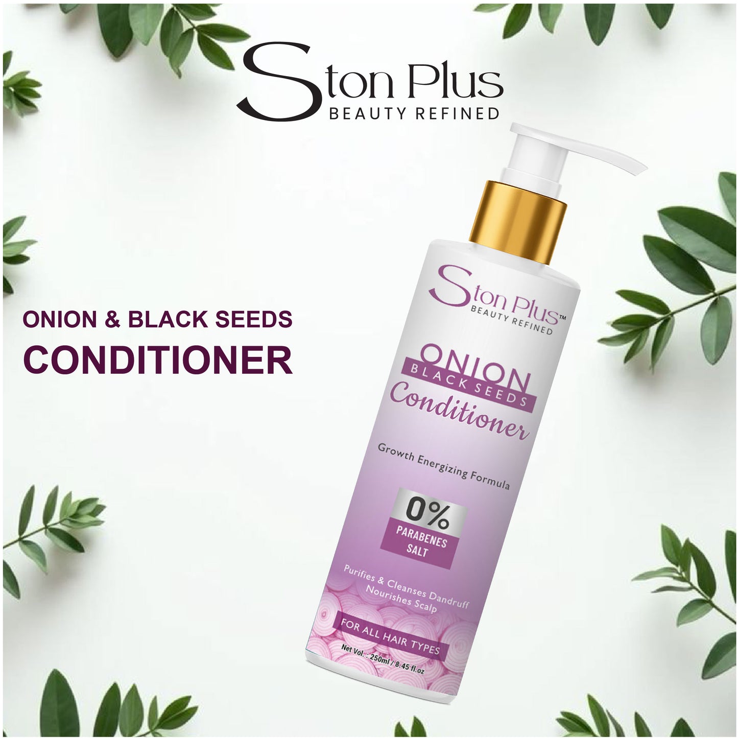 Ston Plus Onion Black Seeds Conditioner – Hair Growth & Nourishment (250ml)