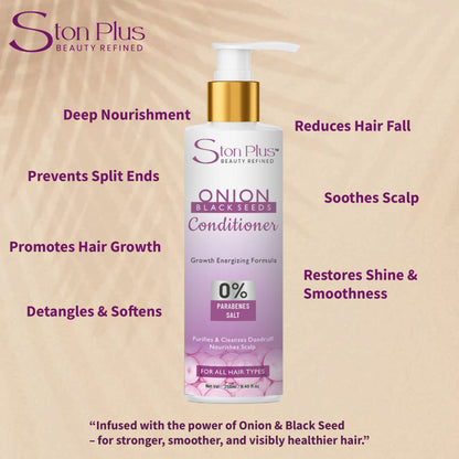 Ston Plus Onion Black Seeds Conditioner – Hair Growth & Nourishment (250ml)
