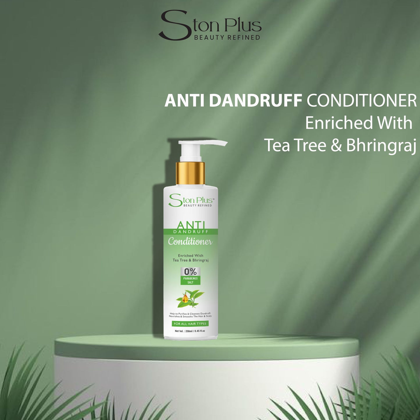 Ston Plus Anti-Dandruff Conditioner – Herbal Scalp Therapy with Tea Tree & Bhringraj (250ml)