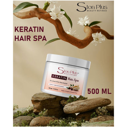 Ston Plus Keratin Hair Spa – Shea Butter Enriched Repair Mask (500g)