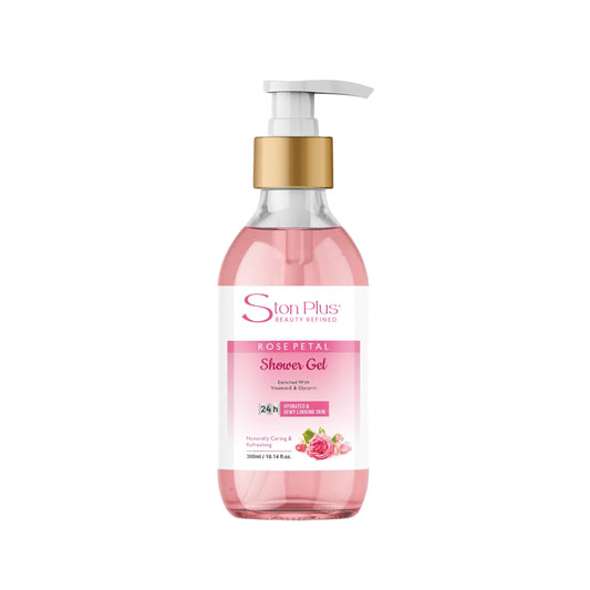 Ston Plus Rose Petal Shower Gel – Hydrating & Refreshing Body Wash (300ml)
