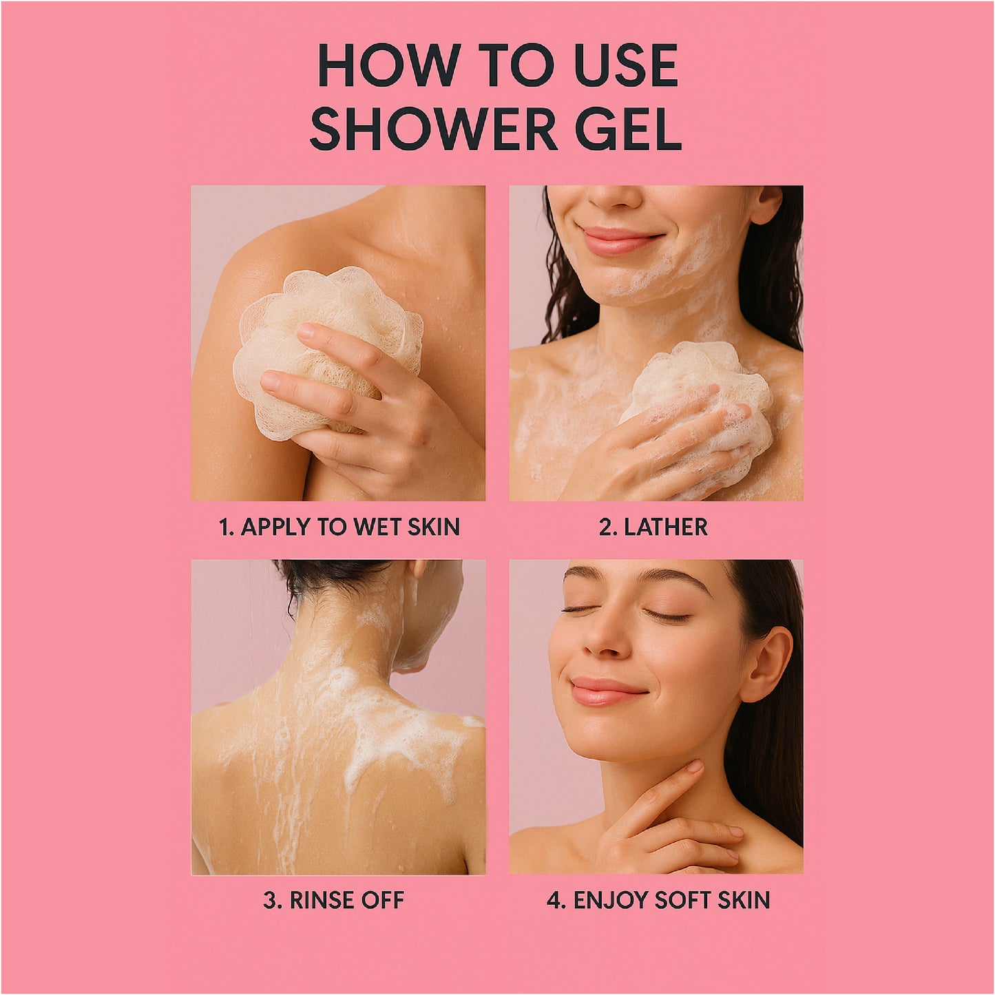 Ston Plus Rose Petal Shower Gel – Hydrating & Refreshing Body Wash (300ml)