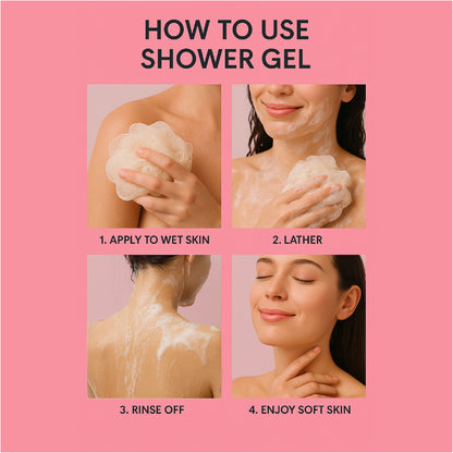 Ston Plus Rose Petal Shower Gel – Hydrating & Refreshing Body Wash (300ml)